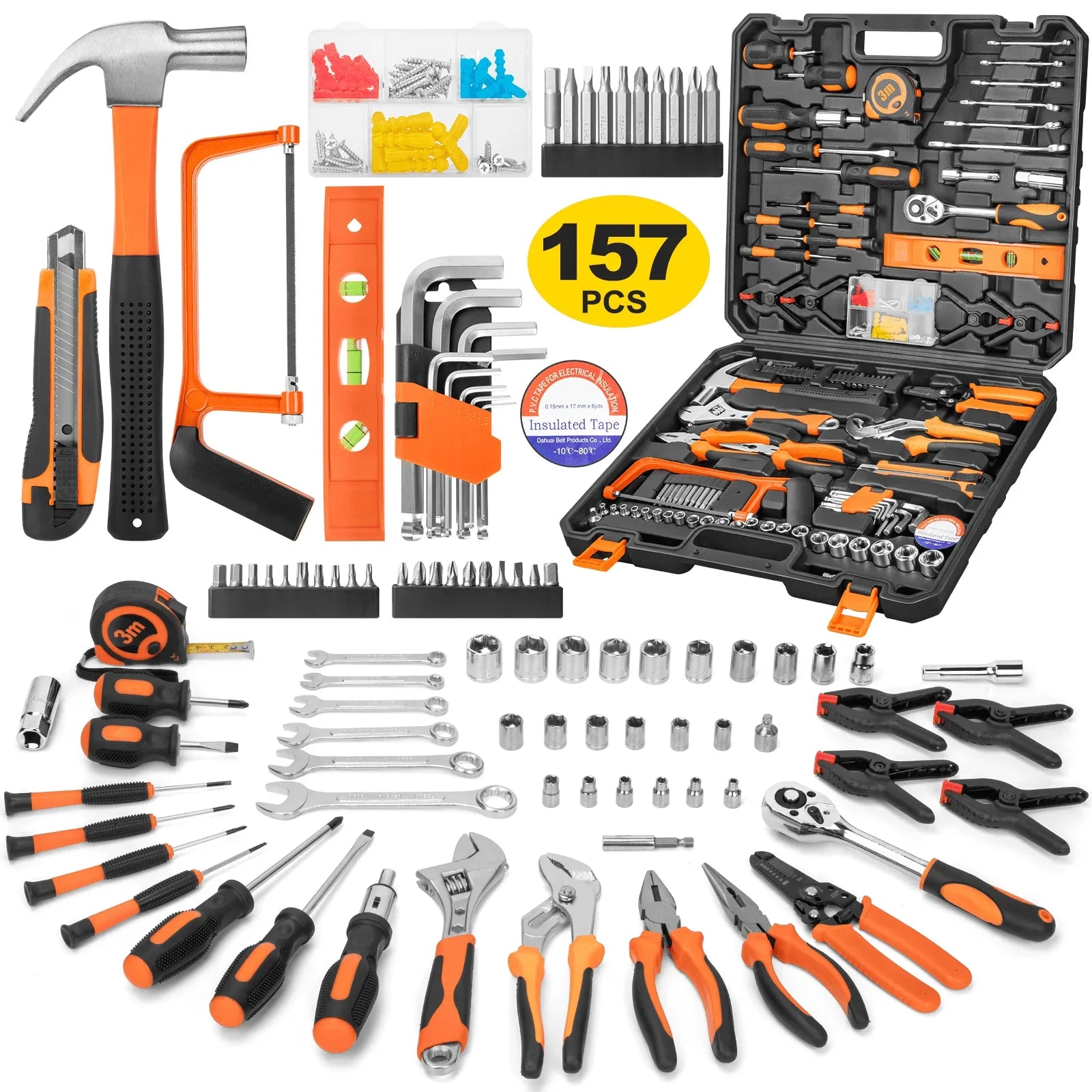 157 Piece Household Tool Kit/Mechanics Tool Set