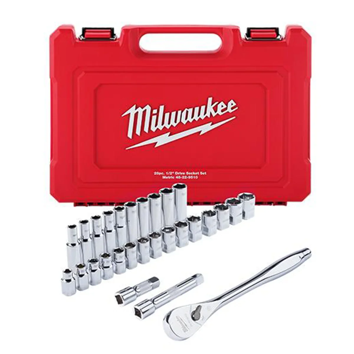 Milwaukee 48-22-9510 28 pc. 1/2" Socket Wrench Set (Metric)