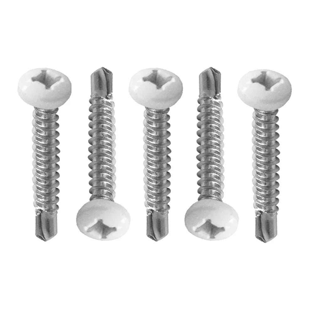 AP Products 012-PTK500W 8X1 White #8 Self-Tapping Pan Head Tri-Screws - 1", 500 Pack