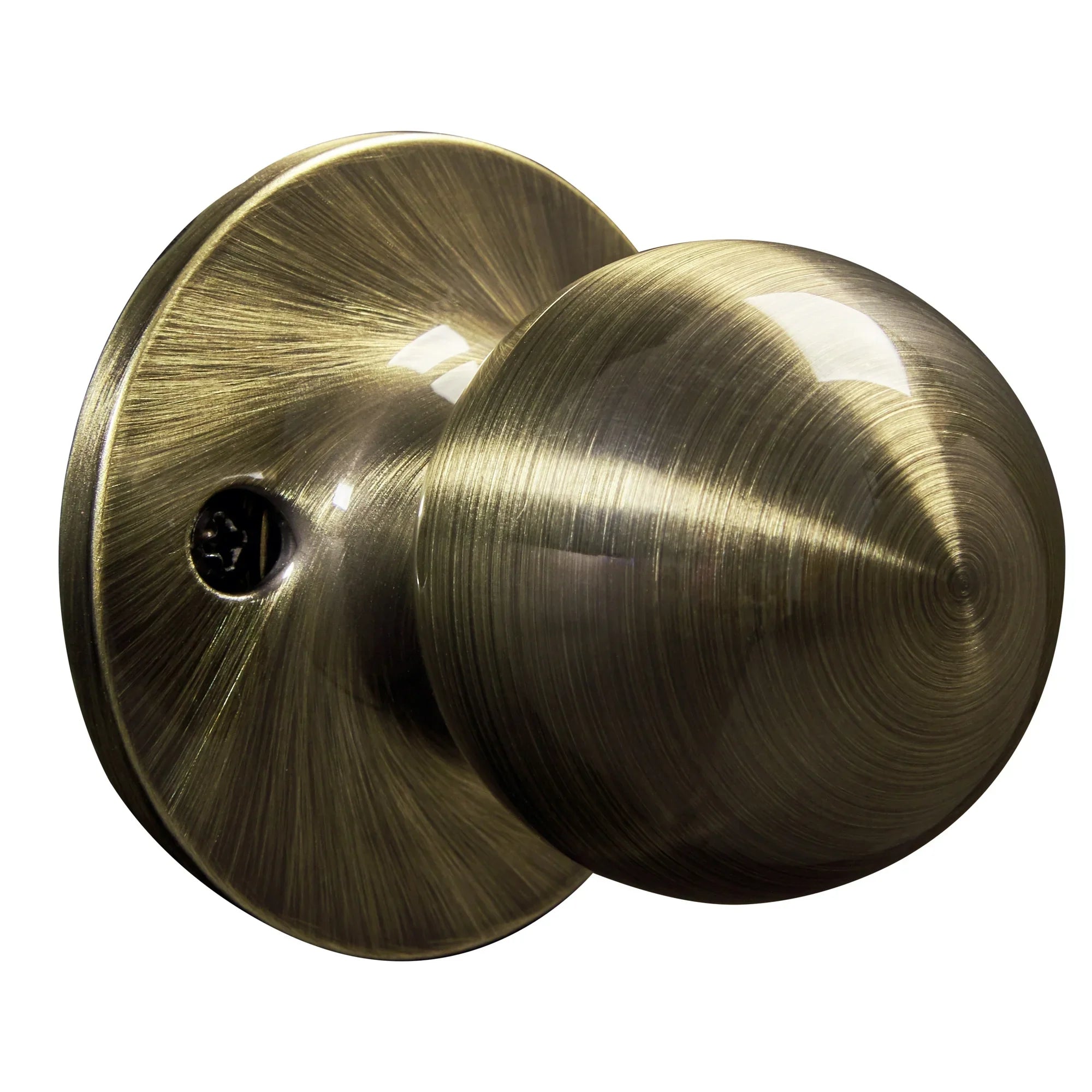 Hyper Tough Interior Non-Locking Ball Style Passage Doorknob, Antique Brass Finish