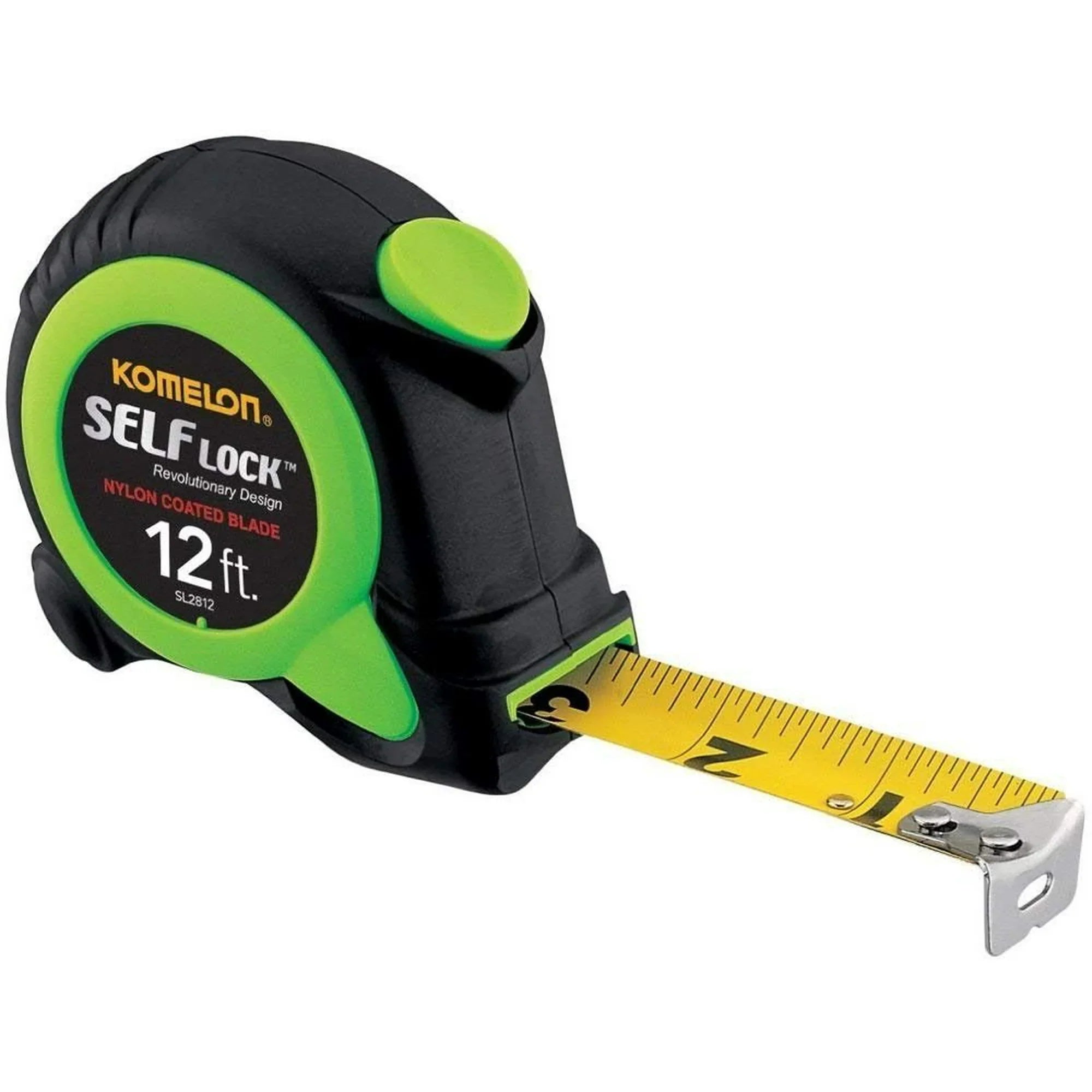 Komelon SL2812 12 Pack 12-foot Tape Measure, Self Lock, Push Button Retrieval