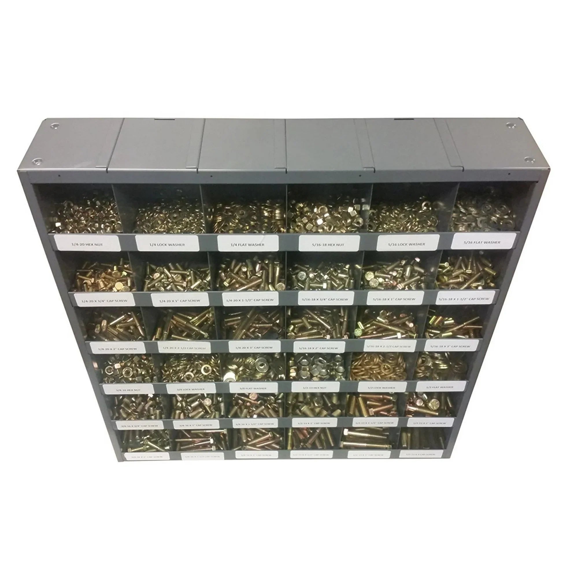 MNM Bolt Kits 2,510 pc Grade 8 Fine Thread Nut Bolt & Washer Assortment with Metal Bolt Bin