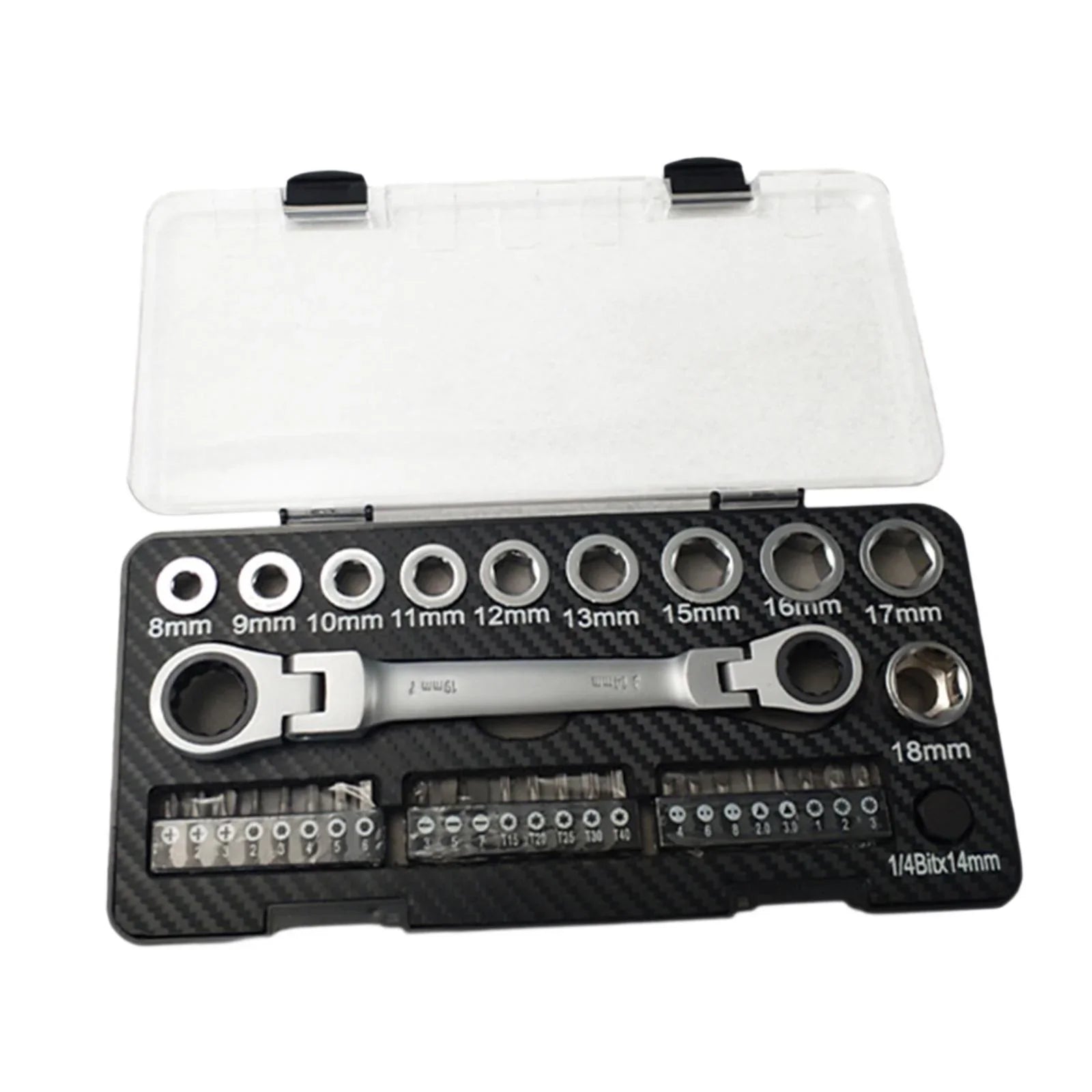 Moyitang 36 Pieces Metric Socket Ratchet Wrench Set Professional Double Flexible Head